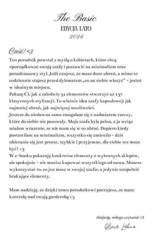 THE BASIC: 31 RZECZY & 137 STYLIZACJI - letnia edycja